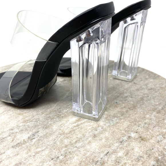 Olivia Ferguson black clear heels size 6 - Picture 4 of 7